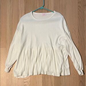 Pink lily peplum top